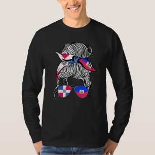 Dominikanische Republik Flagge Haiti Erwachsene Fr T-Shirt