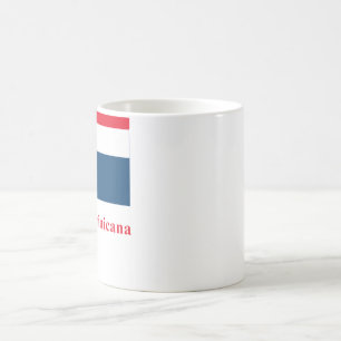Dominikanische Republik-Flagge mit Namen auf Kaffeetasse