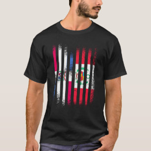 Dominikanische Republik Flagge Peru Gewachsene Län T-Shirt