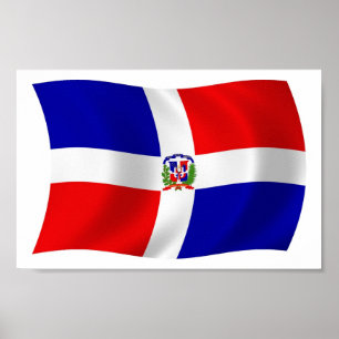 Dominikanische Republik Flagge Poster Druck