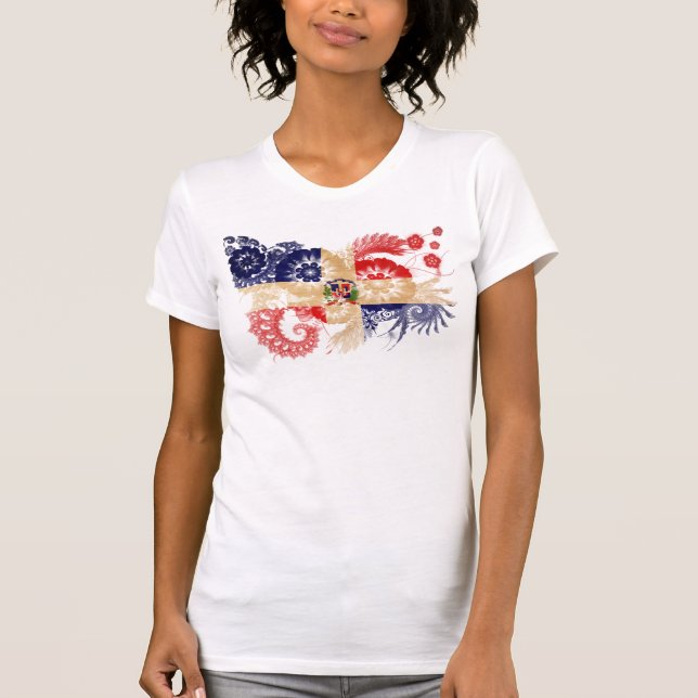 Dominikanische Republik-Flagge T-Shirt (Vorderseite)