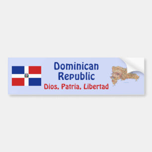 Dominikanische Republik Flagge und Karte Autoaufkl Autoaufkleber