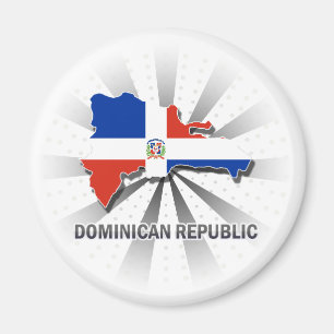 Dominikanische Republik-Flaggen-Karte 2,0 Magnet