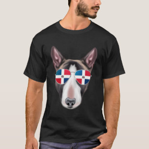 Dominikanische Republik Flaggen Miniatur Bull Terr T-Shirt