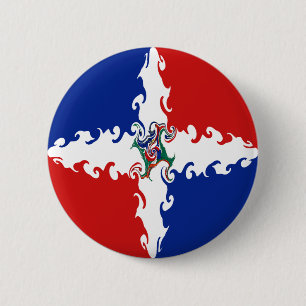 Dominikanische Republik-Gnarly Flagge Button