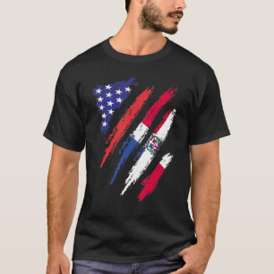 Dominikanische Republik Große Flagge USA Heritag T-Shirt
