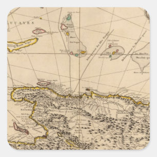Dominikanische Republik, Haiti, Westindien Quadratischer Aufkleber