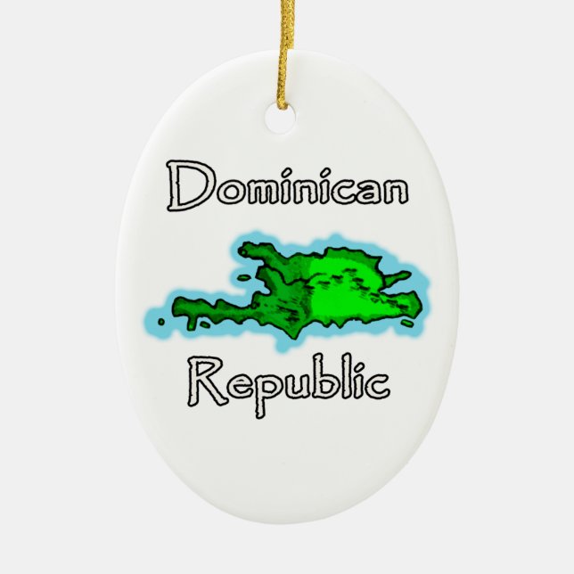 Dominikanische Republik-Karte Keramik Ornament (Vorne)