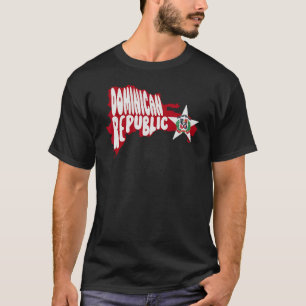 Dominikanische Republik Karte und Flagge Emblem Pl T-Shirt