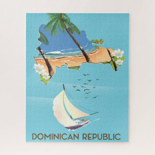 Dominikanische Republik Karte Yacht Reiseplakat Puzzle