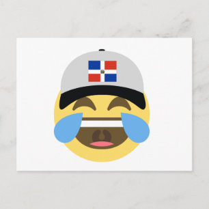 Dominikanische Republik Laughing Emoji Postkarte