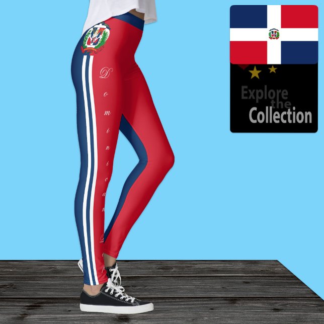 Dominikanische Republik Leggings, Flagge/Sport Leggings (Von Creator hochgeladen)