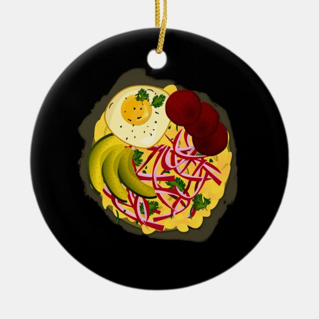 Dominikanische Republik Lieblings-Food Mangú Sala Keramik Ornament (Vorne)