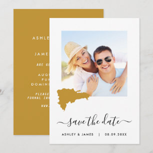 Dominikanische Republik Map Foto Wedding Save the  Save The Date