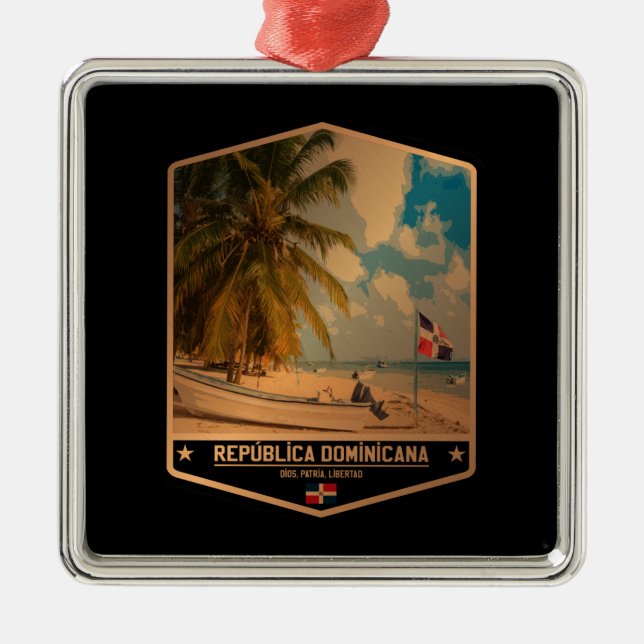 Dominikanische Republik Ornament Aus Metall (Vorne)