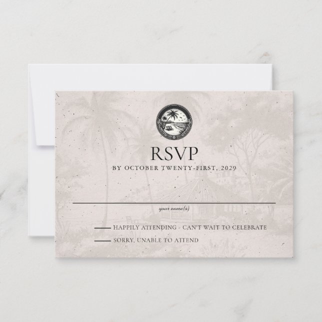 Dominikanische Republik Passport Wedding RSVP Card Karte (Vorderseite)