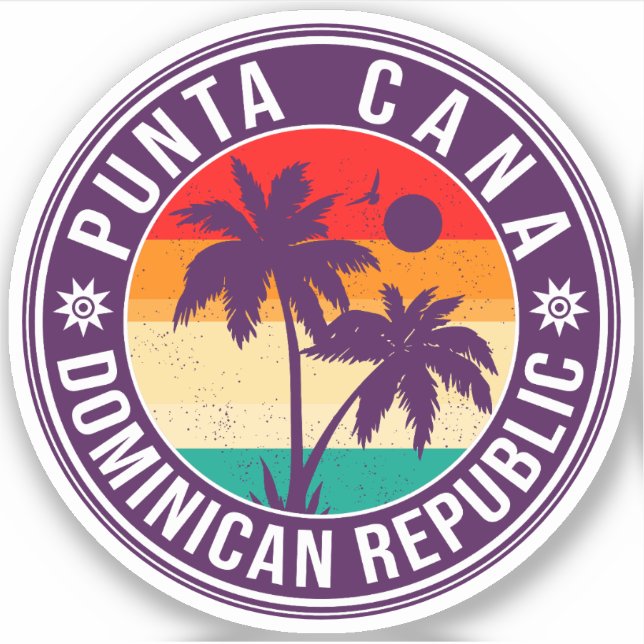 Dominikanische Republik Punta Cana - Retro Souveni Aufkleber (Vorderseite)
