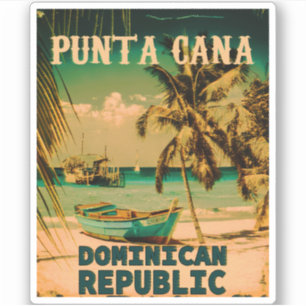 Dominikanische Republik Punta Cana - Retro Souveni Aufkleber