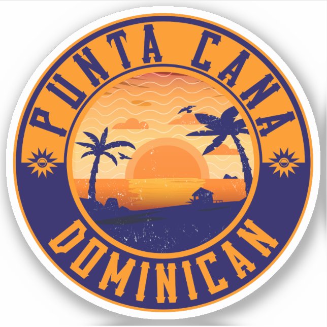 Dominikanische Republik Punta Cana - Retro Souveni Aufkleber (Vorderseite)