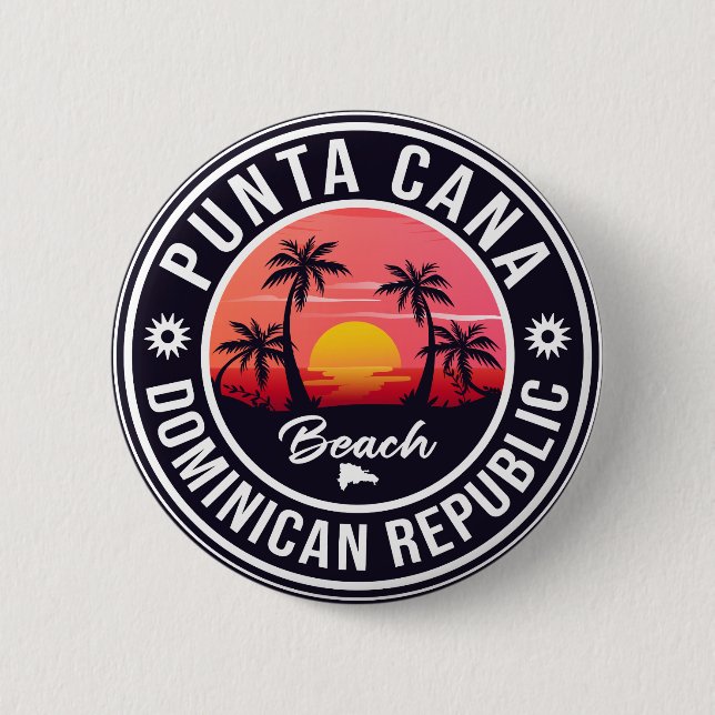 Dominikanische Republik Punta Cana - Retro Souveni Button (Vorderseite)