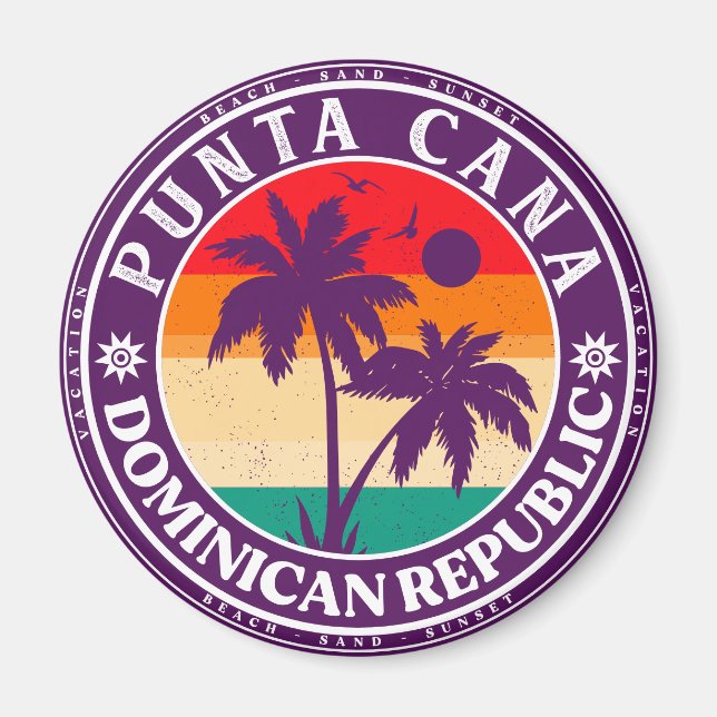 Dominikanische Republik Punta Cana - Retro Souveni Magnet (Vorne)