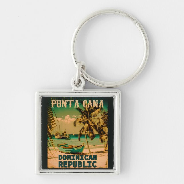 Dominikanische Republik Punta Cana - Retro Souveni Schlüsselanhänger (Vorne)