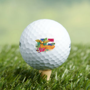 Dominikanische Republik Retro Caribbean Parrot Golfball