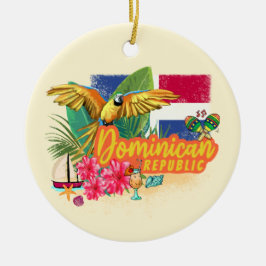 Dominikanische Republik Retro Caribbean Parrot Keramik Ornament