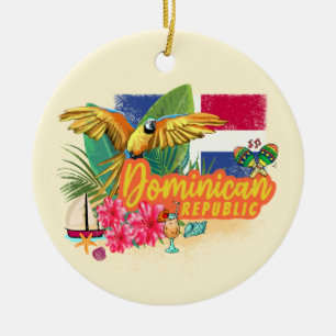 Dominikanische Republik Retro Caribbean Parrot Keramik Ornament