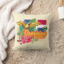 Dominikanische Republik Retro Caribbean Parrot Kissen