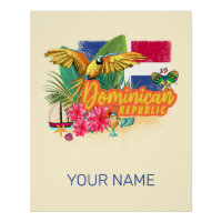 Dominikanische Republik Retro Caribbean Parrot