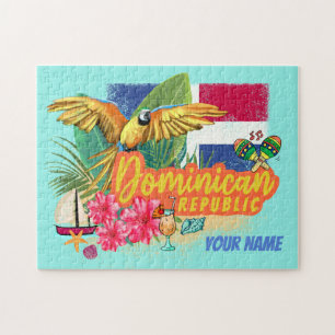 Dominikanische Republik Retro Caribbean Parrot Puzzle