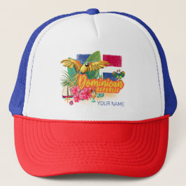 Dominikanische Republik Retro Caribbean Parrot Truckerkappe
