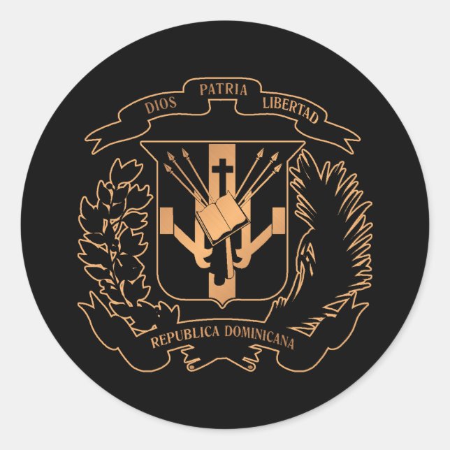 Dominikanische Republik Runder Aufkleber (Vorderseite)