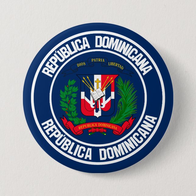Dominikanische Republik-rundes Emblem Button (Vorderseite)