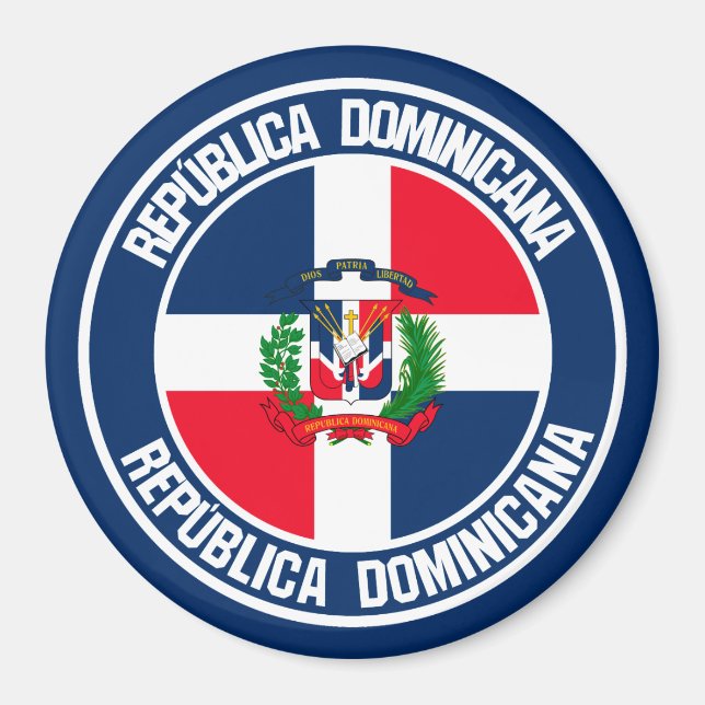 Dominikanische Republik-rundes Emblem Magnet (Vorne)