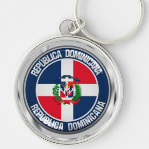 Dominikanische Republik-rundes Emblem Schlüsselanhänger