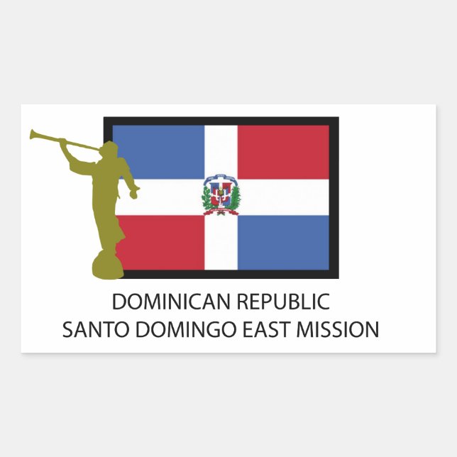 DOMINIKANISCHE REPUBLIK SANTO DOMINGO OSTMISSION L RECHTECKIGER AUFKLEBER (Vorderseite)