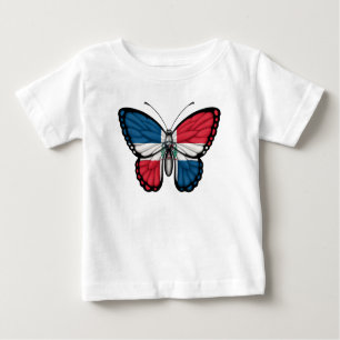 Dominikanische Republik-Schmetterlings-Flagge Baby T-shirt