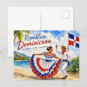 Dominikanische Republik Strandtänzer Reiseandenken Postkarte