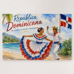 Dominikanische Republik Strandtänzer Reiseandenken Puzzle