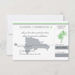 Dominikanische Republik UAWG Palm Tree RSVP Karte
