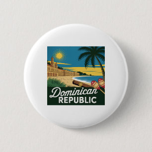 Dominikanische Republik Vintage Kolonialarchitektu Button