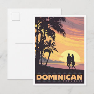 Dominikanische Republik Vintage-Reise Postkarte