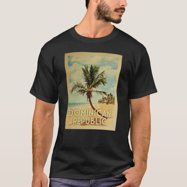 Dominikanische Republik Vintage Travel T - Shirt B (Vorderseite)