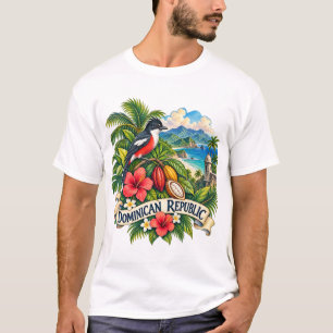 Dominikanische Republik Wasserfarbe Karibik Reise T-Shirt