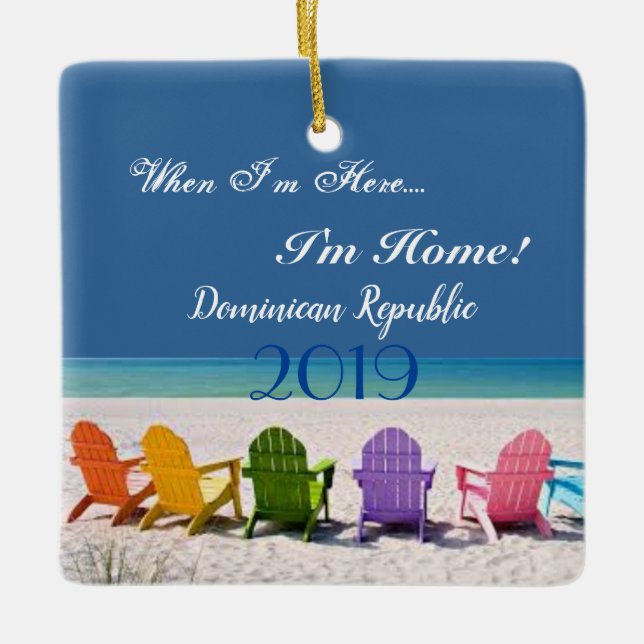 Dominikanische Republik, wenn ich hier Im Zuhause  Keramikornament (Vorderseite)