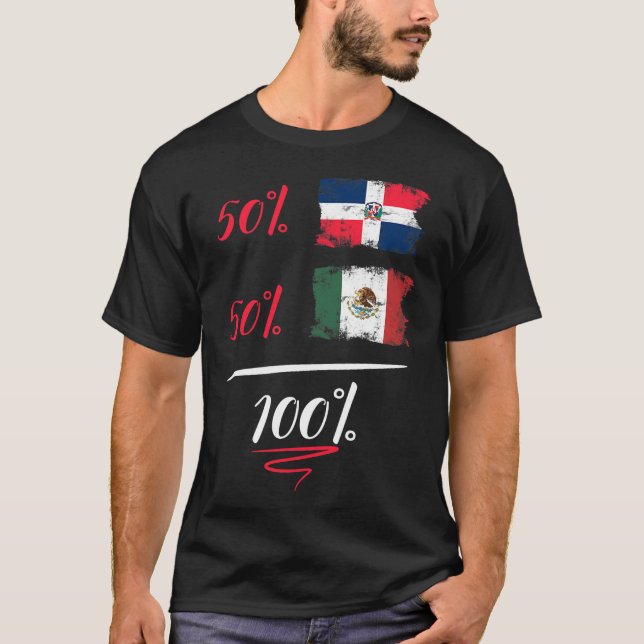 Dominikanische und mexikanische Heritage Flag Prix T-Shirt (Vorderseite)