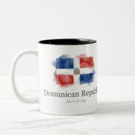 Dominikanische Wasserfarbenflagge | Karibisches Er Zweifarbige Tasse