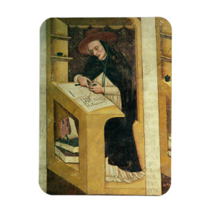 Dominikanischer Mönch an seinem Schreibtisch, vom Magnet